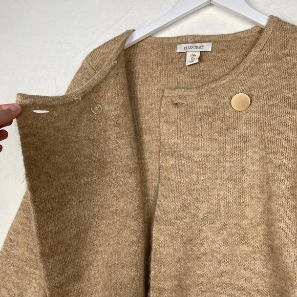 Ellen Tracy Women's Size M Knit Cardigan Wool Blend Button Front Long Sleeve - Picture 5 of 9